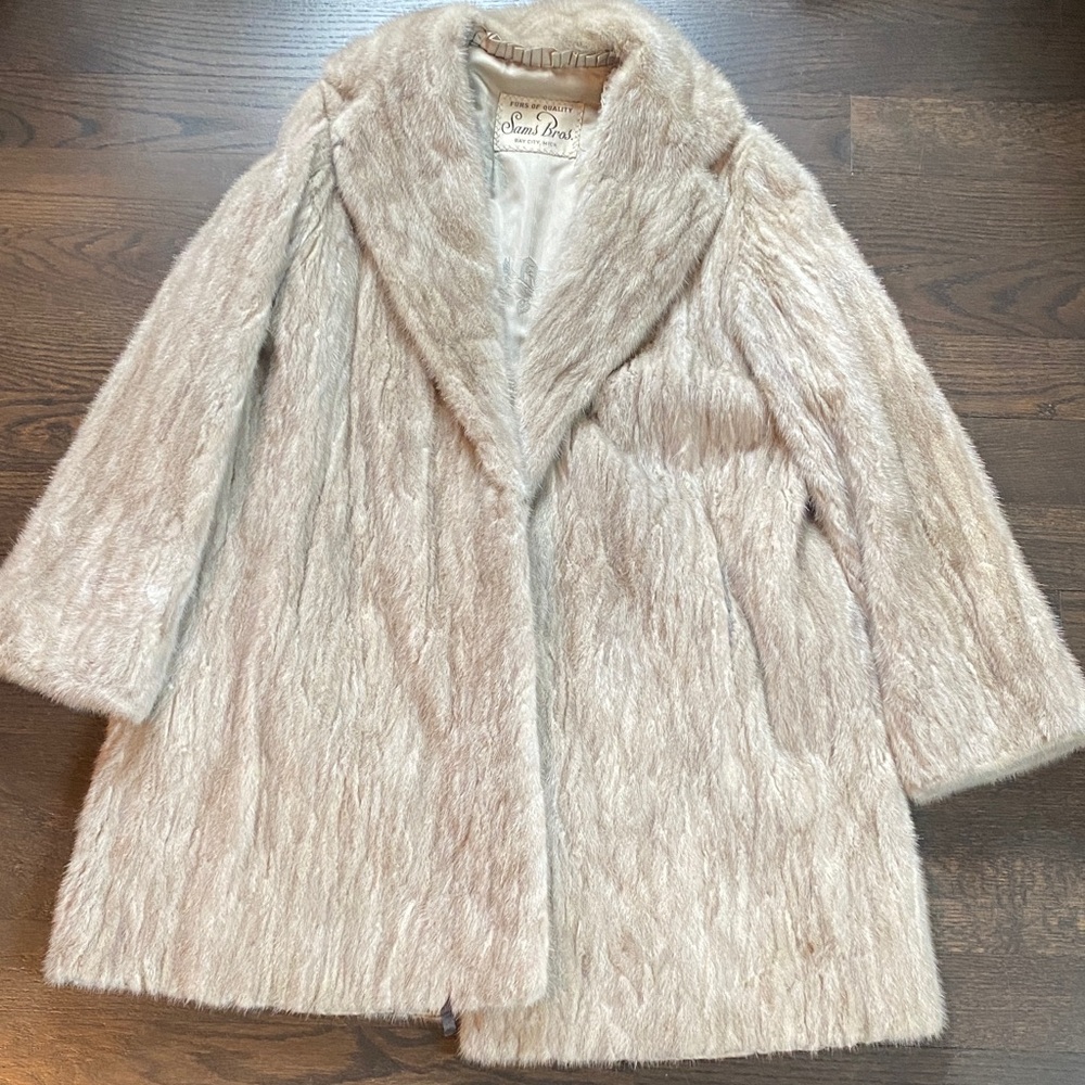 Genuine silver fur coat